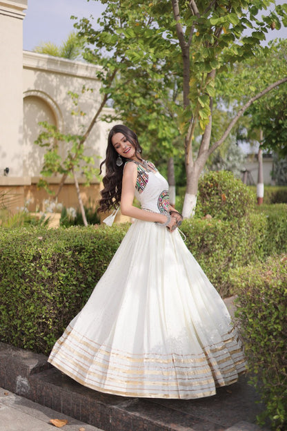 RangBhoomi Navratri Lehenga Choli Collection 2026 — Full-Stitched Mukesh Reyon Set