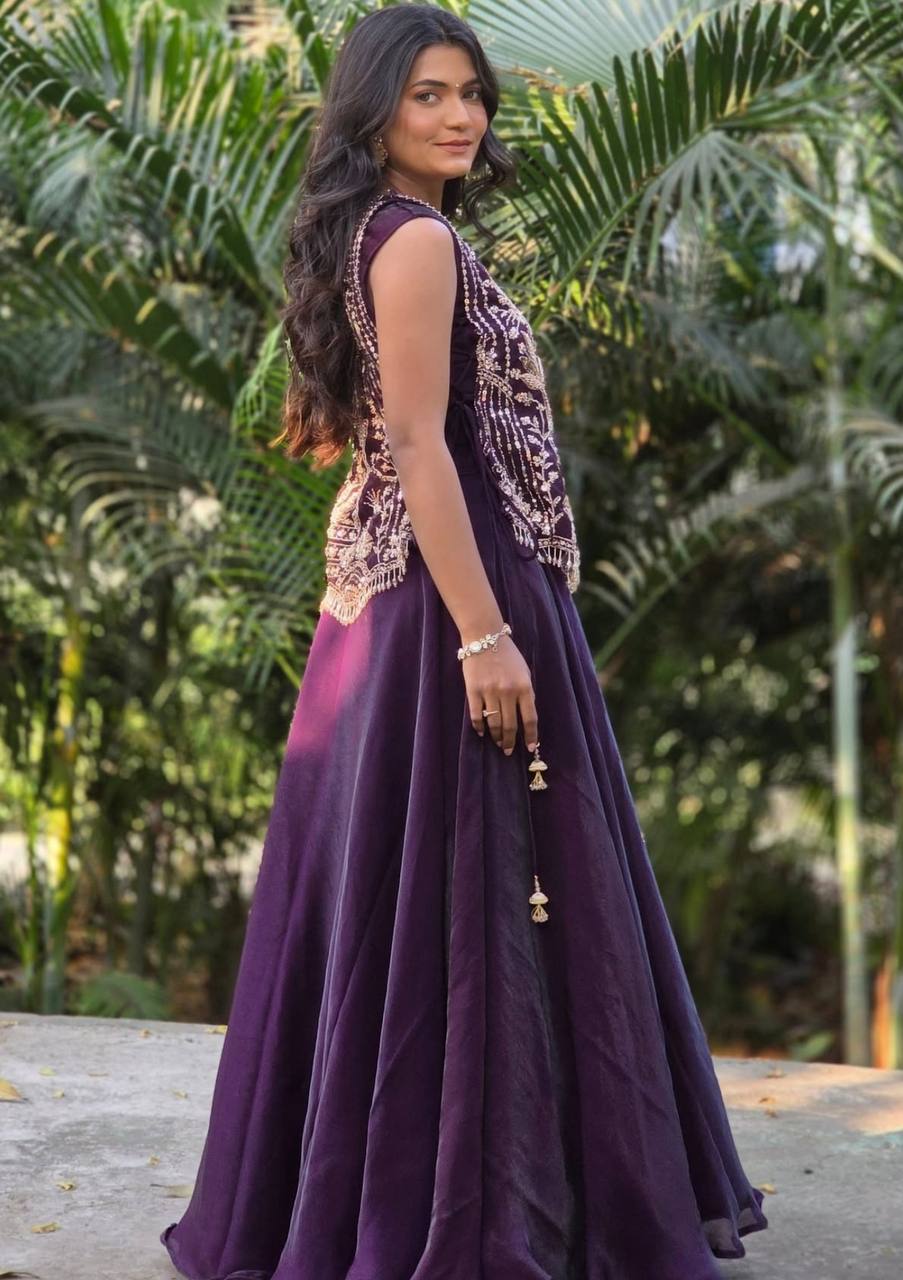 Exclusive Festival Special Vichitra Silk Lengha Choli Set