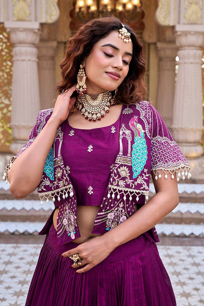 RangBhoomi Elegant Festival Lehenga Choli with Embroidered Koti Set