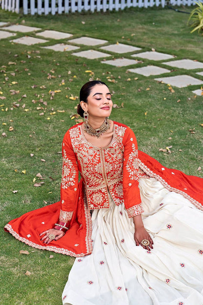 RangBhoomi Elegant Festival Lehenga Choli Set with Heavy Embroidery & Pure Silk Fabric