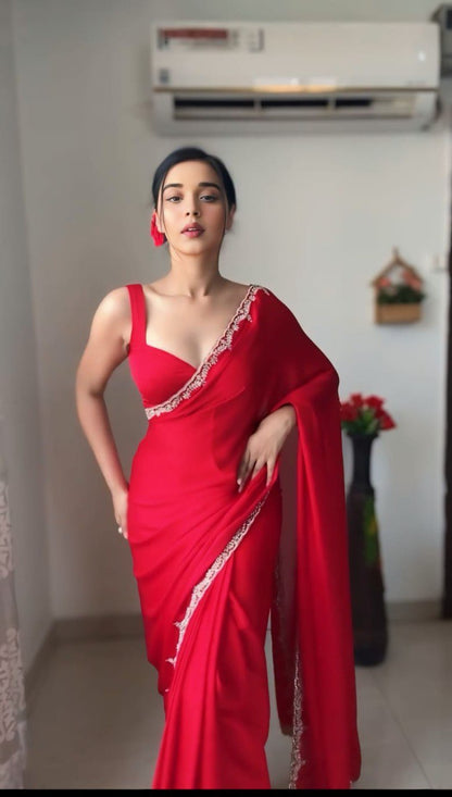 Elegant Ready To Wear Saree - Rangoli Silk