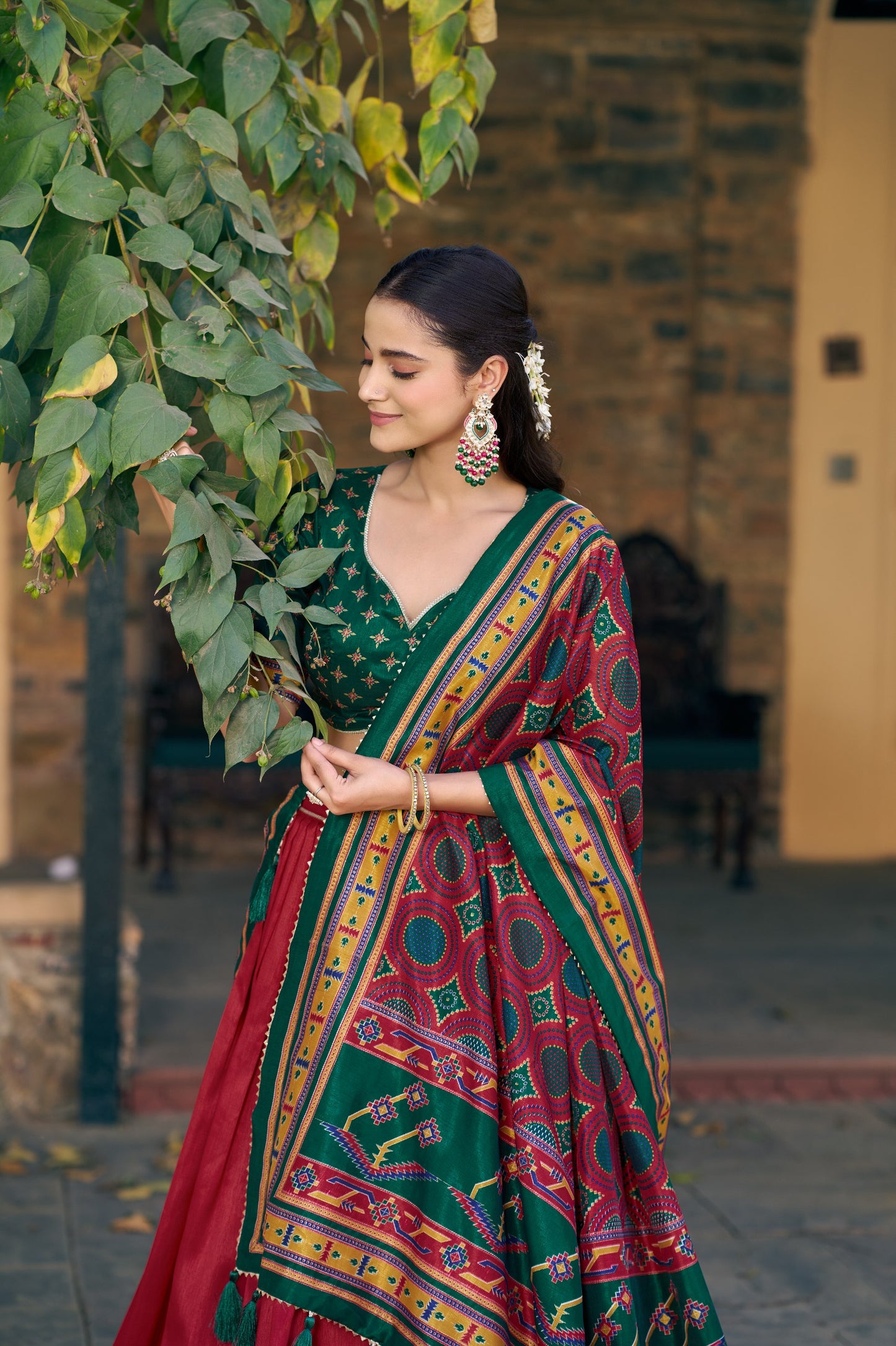 Elegant Tasar Silk Lehenga Choli Set for Festive Celebrations