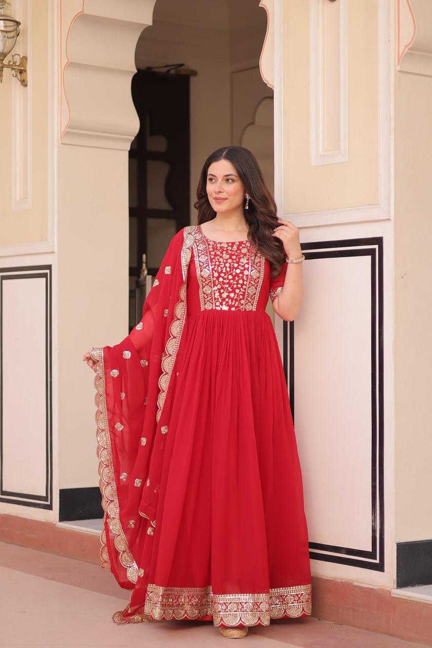 Designer Gown 2025 - Ready Made, Embroidered | Rangbhoomi