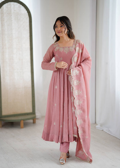 RangBhoomi Elegant Embroidered Sequence Designer Anarkali Three Piece Set