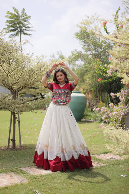 RangBhoomi Navratri Lehenga Choli Collection 2026 — Lotus Mirror Embroidered Set