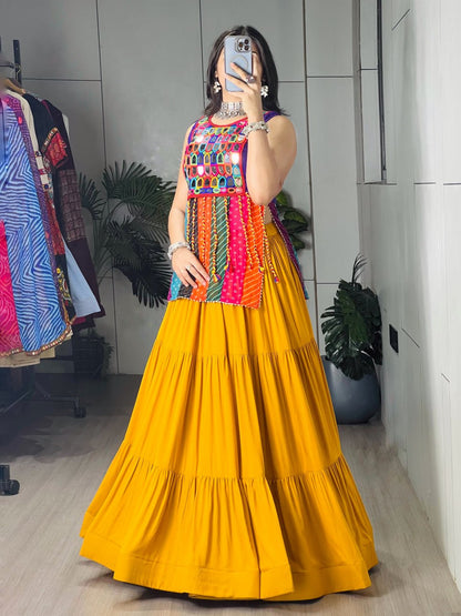 Premium Navratri Chaniya Choli 2k26 - Festive Mirror Work Lehenga Set by RangBhoomi