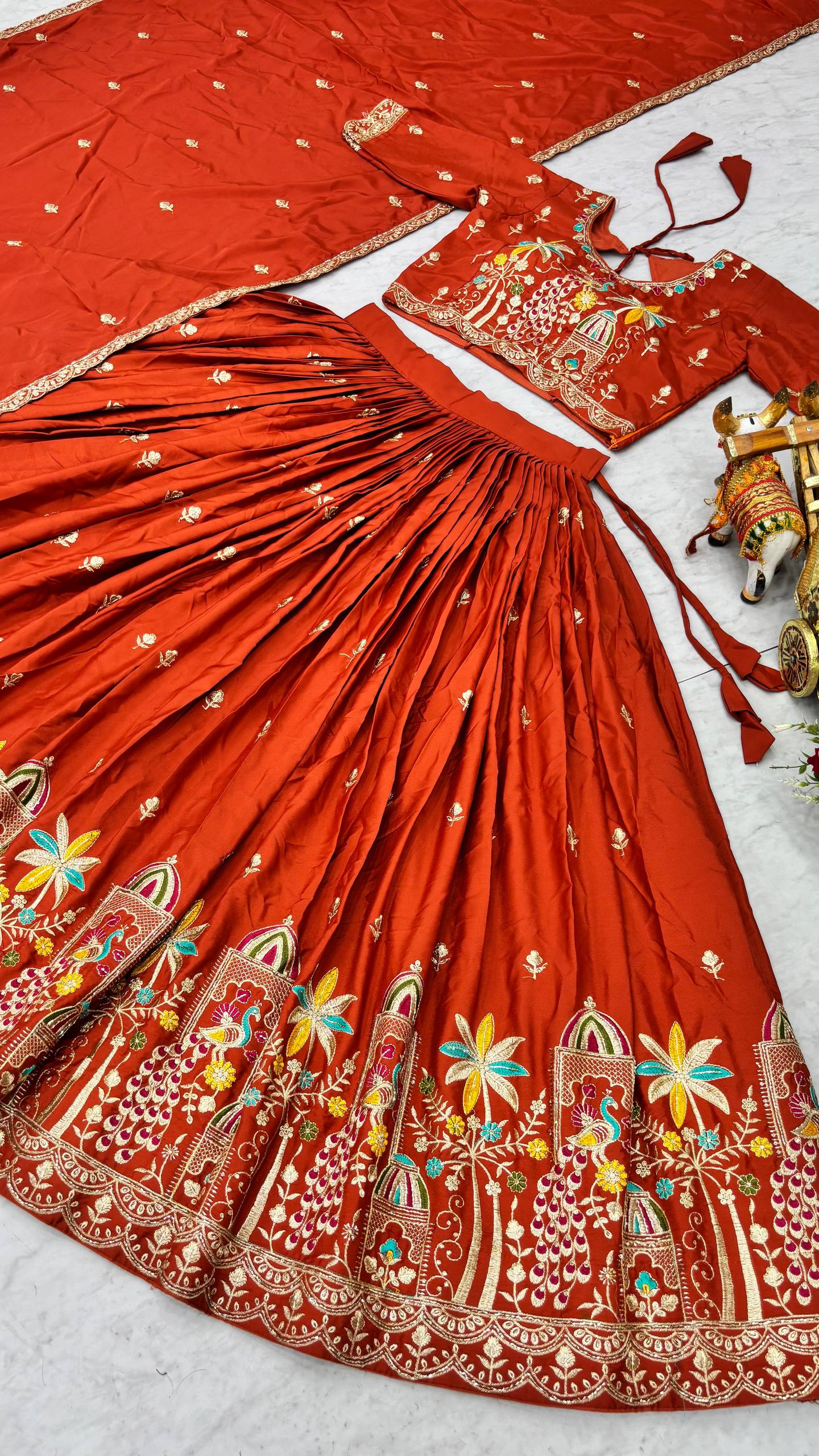 RangBhoomi New Launch Wedding Collection Bridal Lehenga Choli with Rich Embroidery and Silk Fabric