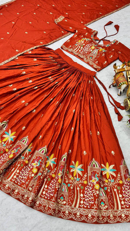 RangBhoomi New Launch Wedding Collection Bridal Lehenga Choli with Rich Embroidery and Silk Fabric
