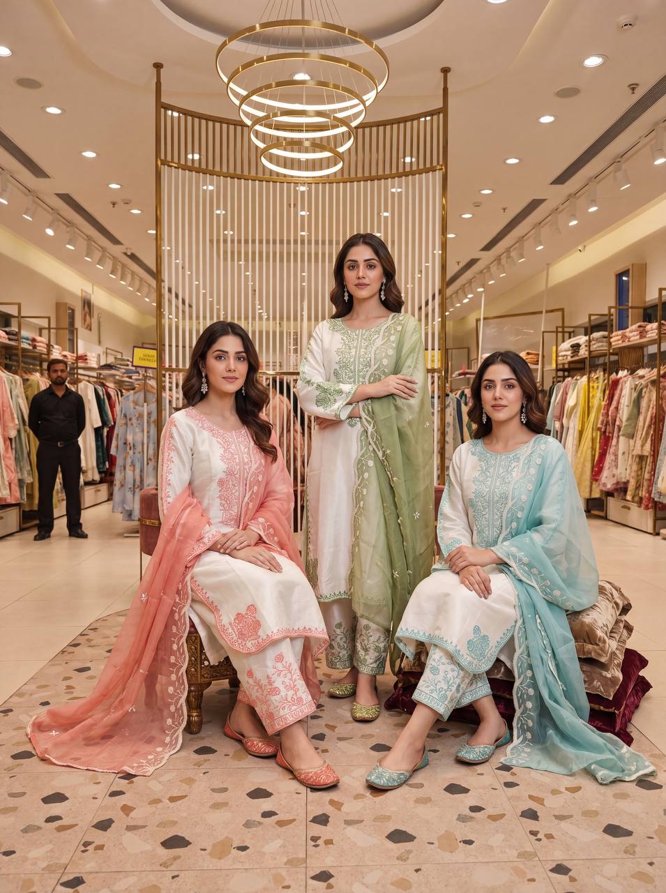 Elegant Party Wear Set Featuring Premium Roman Glass Embroidered Top with Fancy Bell Sleeves and Stylish Palazzo Pants with Dupatta