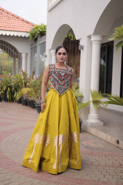 RangBhoomi Navratri Lehenga Choli Collection 2026 — Roman Fabric with Kutchi Embroidery