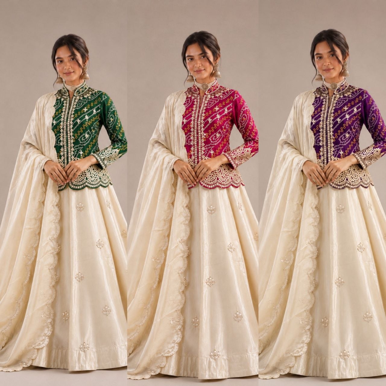 RangBhoomi Embroidered Sequence Jacket and Lehenga Choli - Ready to Wear Festive Set