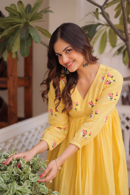 Premium Ready-to-Wear Embroidered Cotton Kurti with Matching Cotton Pants