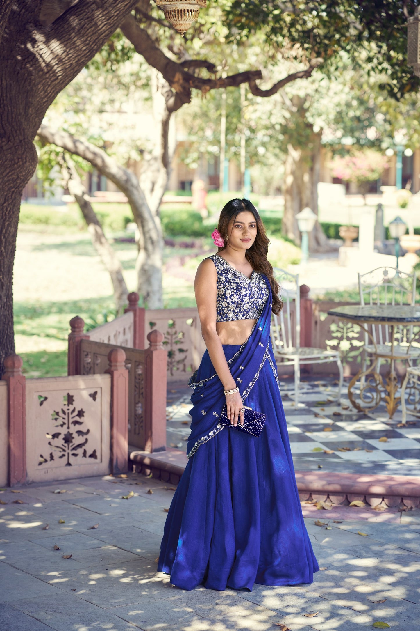 Elegant P.C. Kashmiri Lehenga with Tube Beads, Sequins, and Thread Embroidery for Festive Glamour