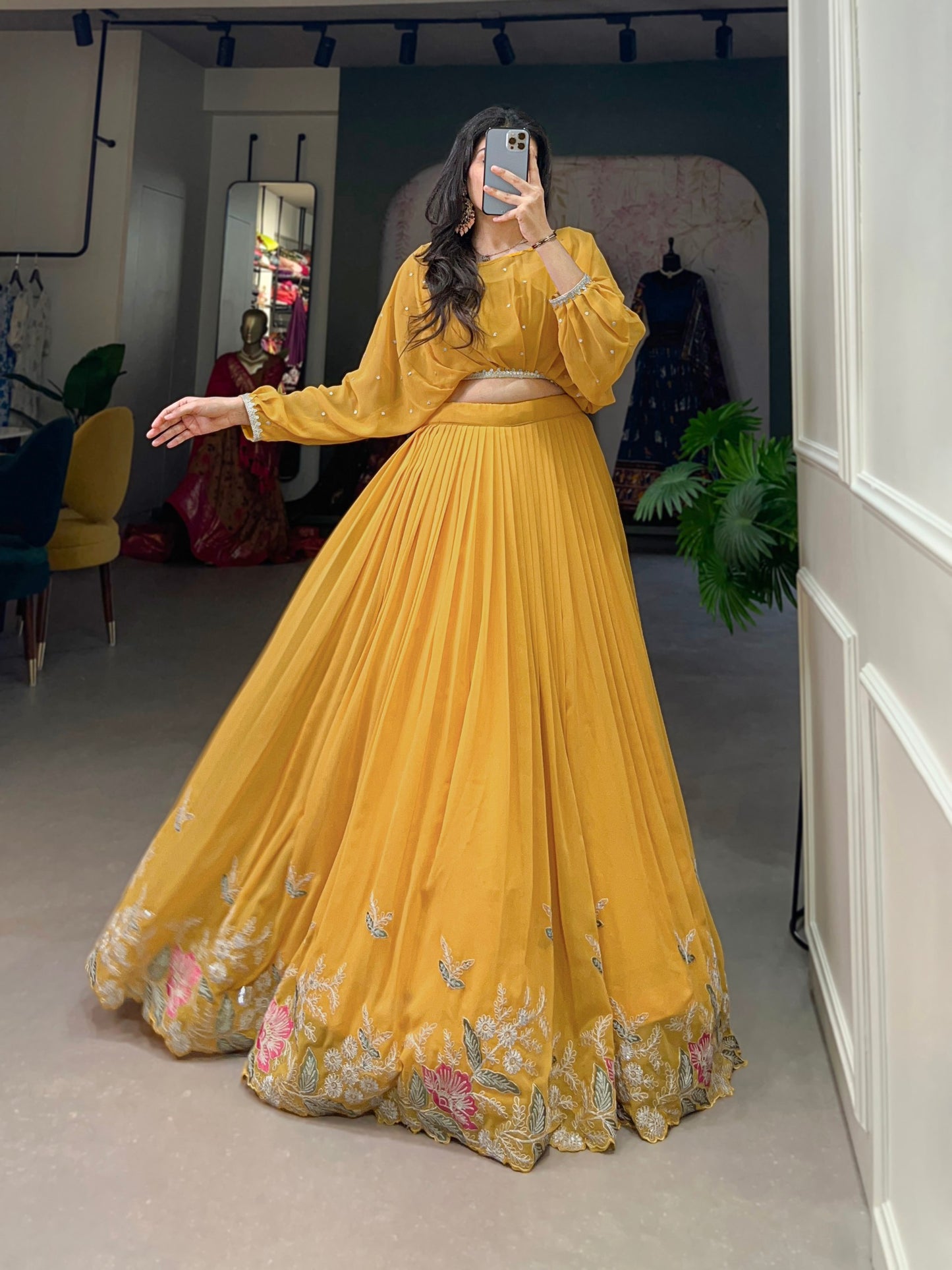 Exude Elegance with the Georgette Two-Piece Co-Ord Set, Perfectly Embroidered for a Unique Blend of Heritage and Contemporary Style