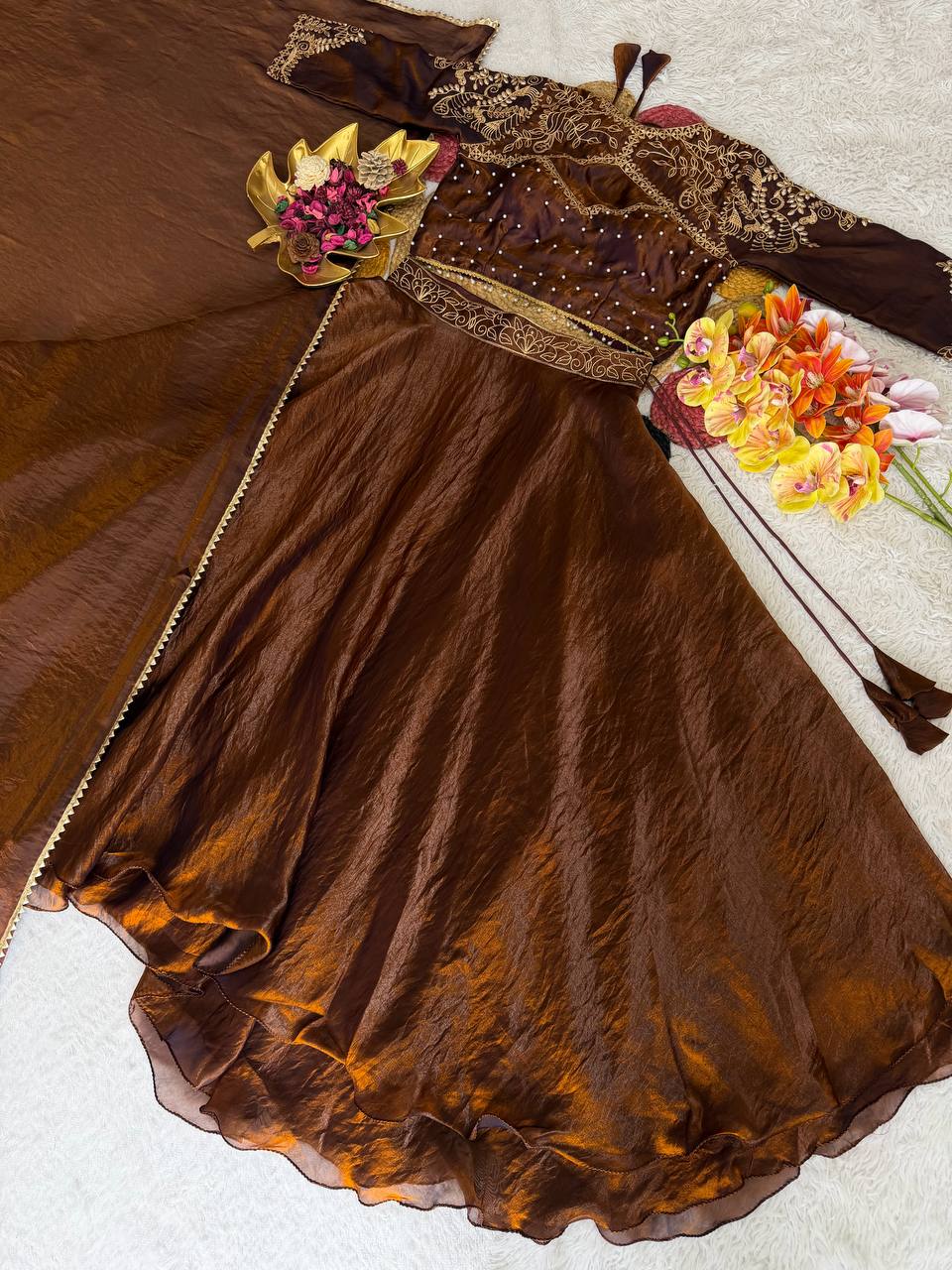 Soft Space Silk Sequined Embroidered Lehenga Choli – Elegant Traditional Festival Wear