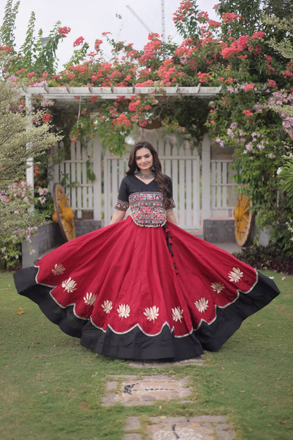 RangBhoomi Navratri Lehenga Choli Collection 2026 — Lotus Mirror Embroidered Set
