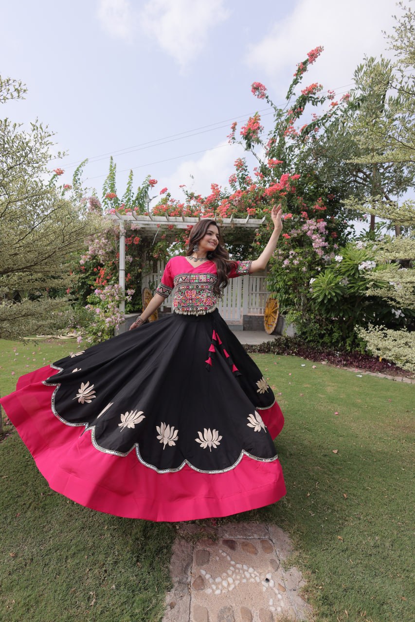 RangBhoomi Navratri Lehenga Choli Collection 2026 — Lotus Mirror Embroidered Set