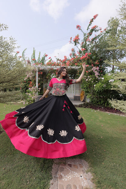 RangBhoomi Navratri Lehenga Choli Collection 2026 — Lotus Mirror Embroidered Set