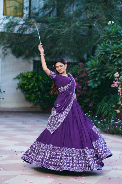 RangBhoomi Vrajshree Cotton Chanderi Lehenga Set — Festive Janmashtami Ensemble