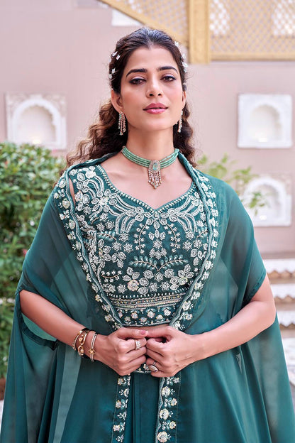 RangBhoomi Exclusive Wedding Special Lehenga Choli Set in Pure Rangoli Silk with Heavy Embroidery and Sequence Detailing