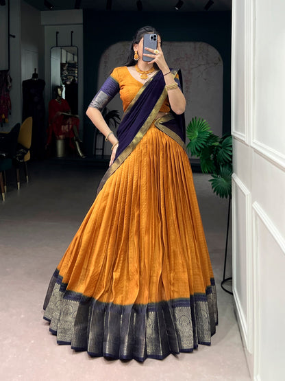 Lehnega Collection 2026 – Elegant Dola Tex Lehenga with Intricate Zari Weaving and Georgette Dupatta