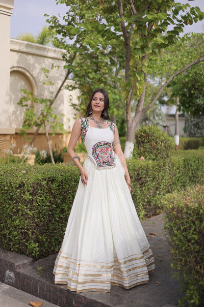 RangBhoomi Navratri Lehenga Choli Collection 2026 — Full-Stitched Mukesh Reyon Set