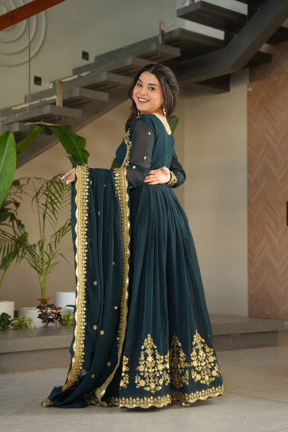Exquisite Designer Gown with Dupatta – Limited Edition 2025