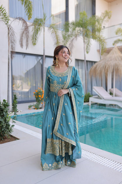 RangBhoomi Premium Designer Ready-to-Wear Top, Sharara, and Dupatta Set Collection 2026