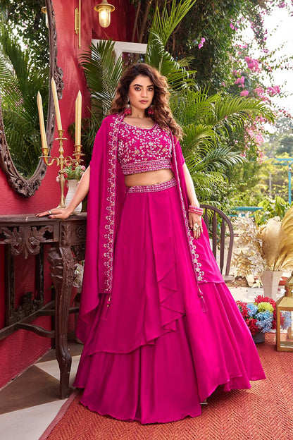 Exclusive New Wedding Lehenga Choli Set in Pure Vichitra Silk with Elegant Heavy Embroidery and Complete Stitching