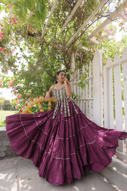 RangBhoomi Navratri Kora Cotton Lehenga Set — Full-Stitched Festive Ensemble