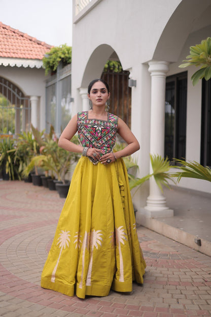 RangBhoomi Navratri Lehenga Choli Collection 2026 — Roman Fabric with Kutchi Embroidery
