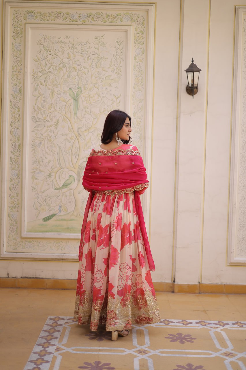 Premium Ready-to-Wear Gown with Matching Dupatta Set