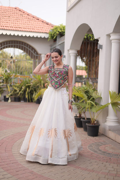 RangBhoomi Navratri Lehenga Choli Collection 2026 — Roman Fabric with Kutchi Embroidery