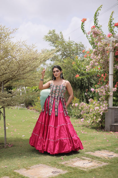 RangBhoomi Navratri Kora Cotton Lehenga Set — Full-Stitched Festive Ensemble