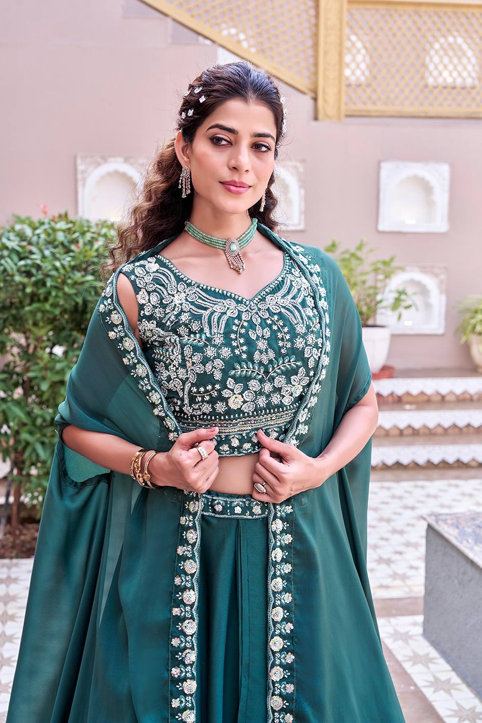 RangBhoomi Exclusive Wedding Special Lehenga Choli Set in Pure Rangoli Silk with Heavy Embroidery and Sequence Detailing