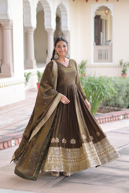 RangBhoomi Elegant Vichitra Silk Gown with Sequined Dupatta Collection 2026