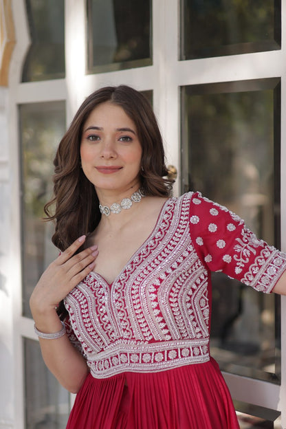 Readymade Lehenga with Embroidered Slit Kurti – Luxe Star Georgette