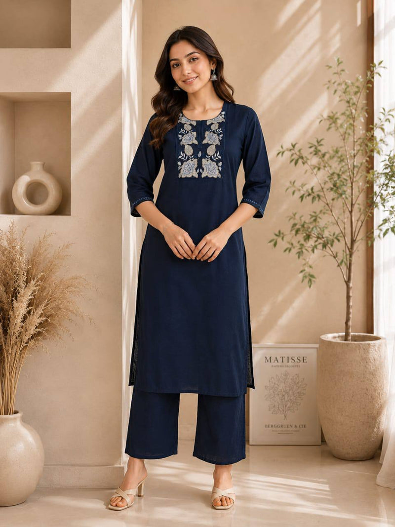 RangBhoomi Premium Cotton 60-60 Kurti & Plazo Set — Soft, Everyday Ethnic Wear
