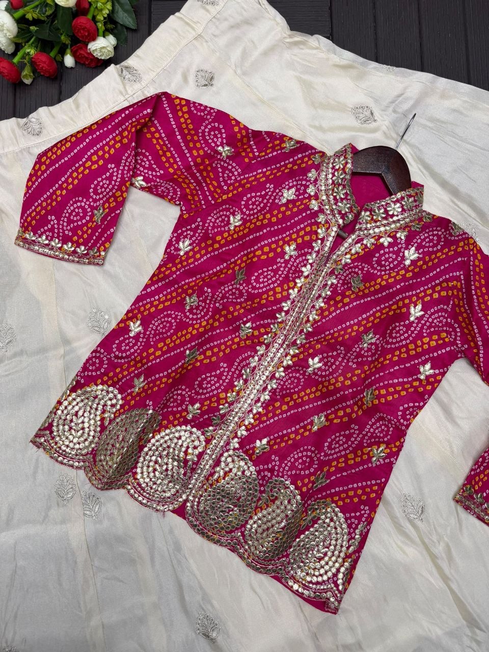 RangBhoomi Embroidered Sequence Jacket and Lehenga Choli - Ready to Wear Festive Set