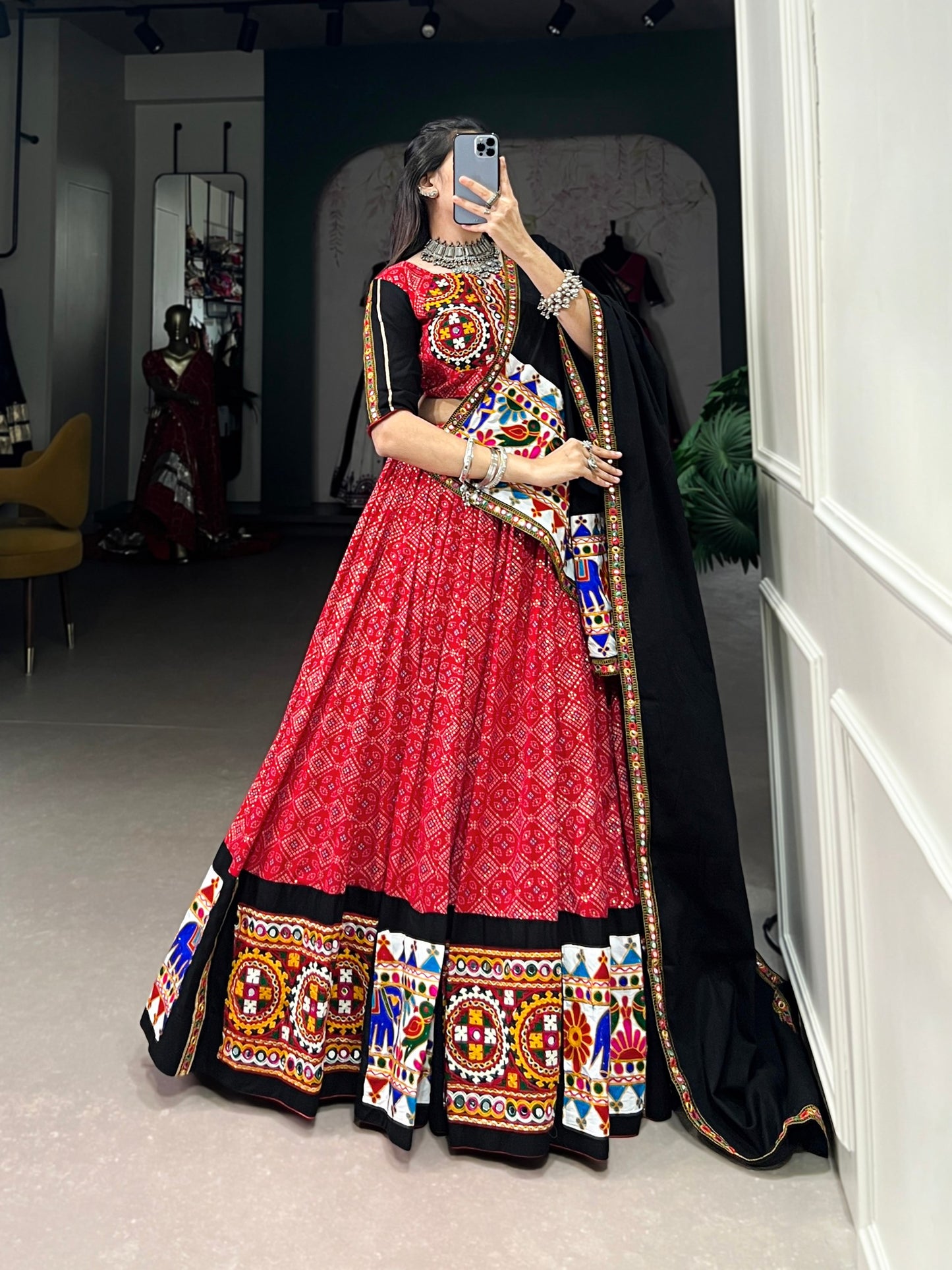 Stunning Traditional Garba Choli Embellished with Gamthi and Mirror Work – Navratri 2026 Collection