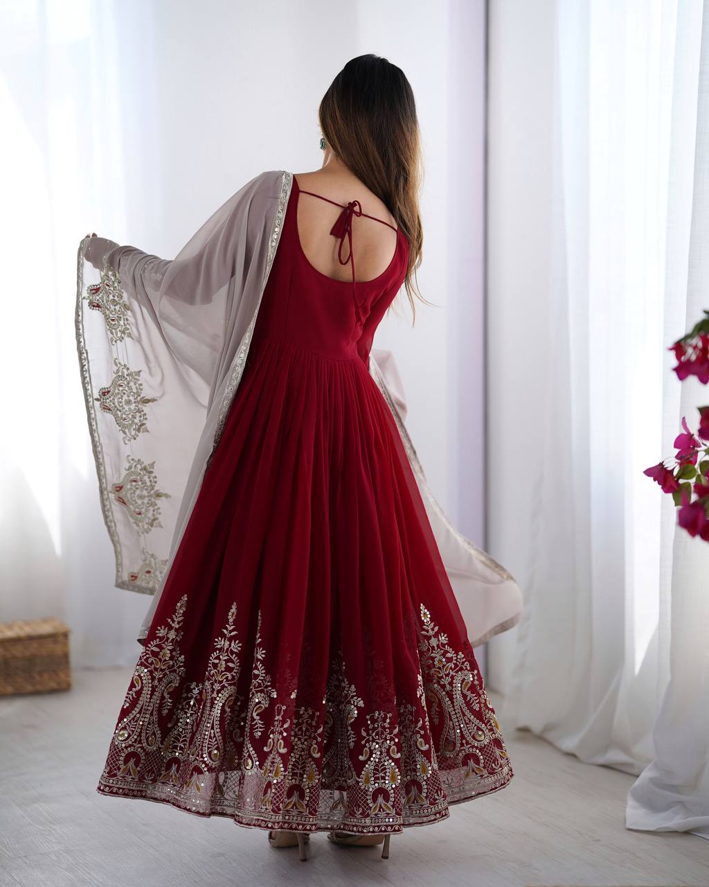 Stun at Every Celebration in This Embroidered Party Gown Set