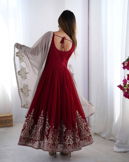 Stun at Every Celebration in This Embroidered Party Gown Set