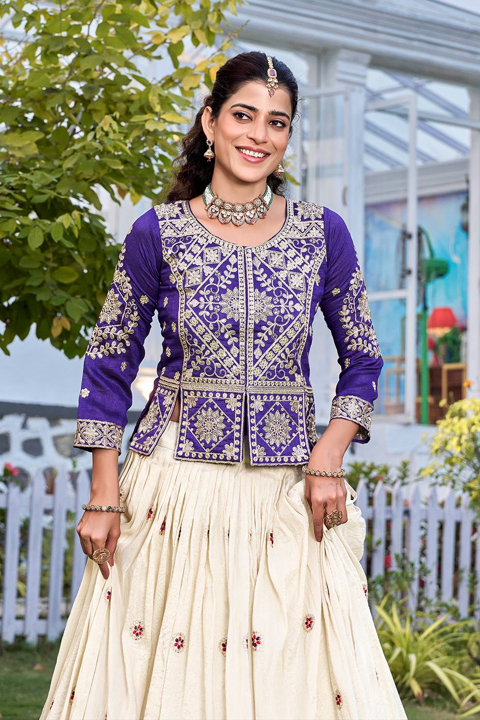 RangBhoomi Elegant Festival Lehenga Choli Set with Heavy Embroidery & Pure Silk Fabric