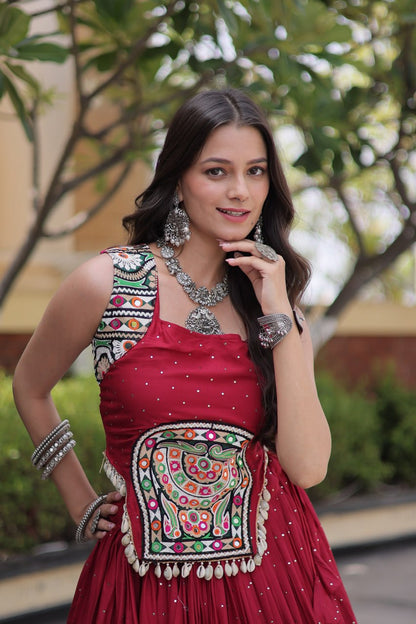 RangBhoomi Navratri Lehenga Choli Collection 2026 — Full-Stitched Mukesh Reyon Set