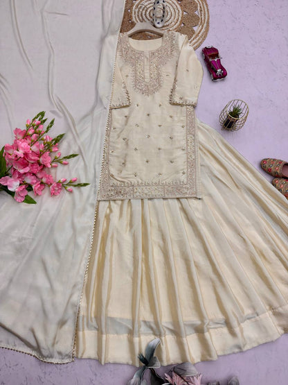 RangBhoomi Designer Party Wear Lehenga Set — Heavy Chinon Silk Embroidery & Sequin Work