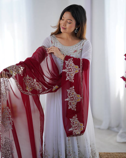 Stun at Every Celebration in This Embroidered Party Gown Set