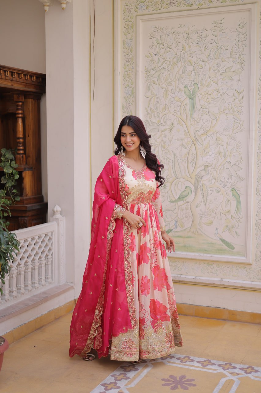 Premium Ready-to-Wear Gown with Matching Dupatta Set