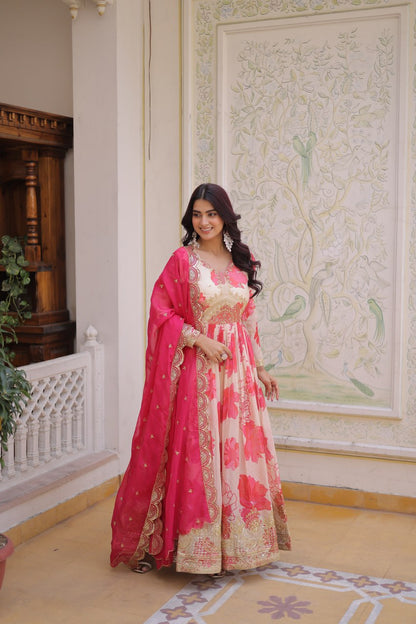 Premium Ready-to-Wear Gown with Matching Dupatta Set
