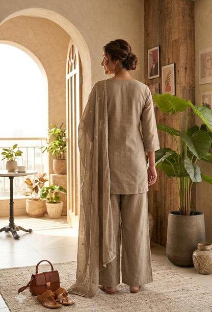 Designer Wear Festival Special Collection - Elegant Vichitra Embroidered Ensemble with Palazzo and Dupatta