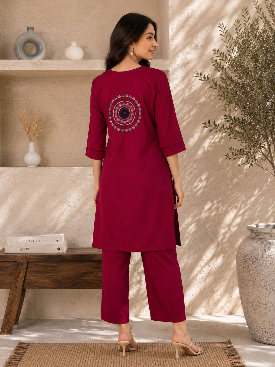 RangBhoomi Premium Reyon Kurti with Plazo Set - Comfortable Daily & Office Wear